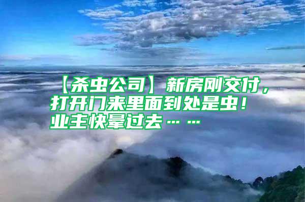 【杀虫公司】新房刚交付，打开门来里面到处是虫！业主快晕过去……