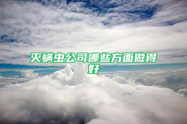 灭螨虫公司哪些方面做得好