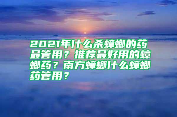 2021年什么杀蟑螂的药最管用？推荐最好用的蟑螂药？南方蟑螂什么蟑螂药管用？