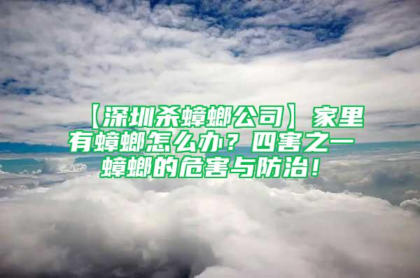 【深圳杀蟑螂公司】家里有蟑螂怎么办？四害之一蟑螂的危害与防治！