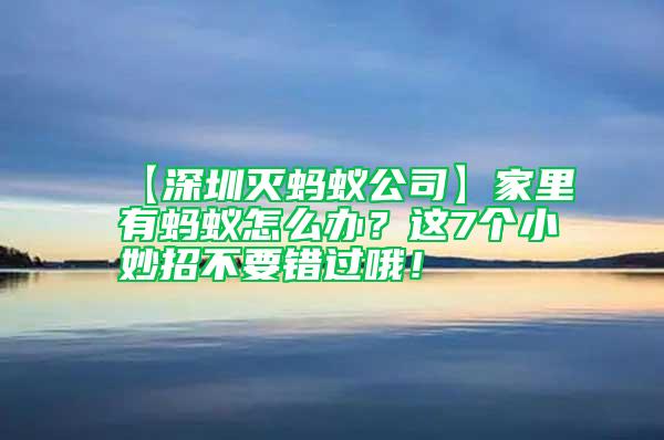 【深圳灭蚂蚁公司】家里有蚂蚁怎么办？这7个小妙招不要错过哦！