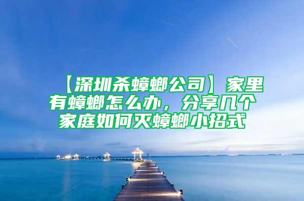 【深圳杀蟑螂公司】家里有蟑螂怎么办，分享几个家庭如何灭蟑螂小招式