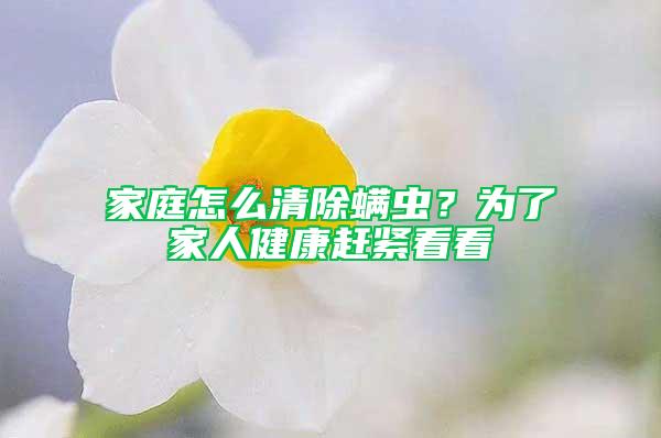 家庭怎么清除螨虫？为了家人健康赶紧看看