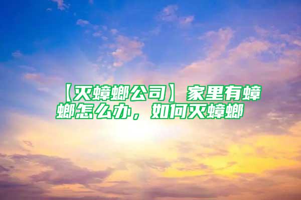 【灭蟑螂公司】家里有蟑螂怎么办，如何灭蟑螂
