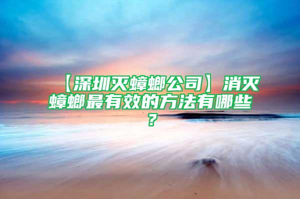 【深圳灭蟑螂公司】消灭蟑螂最有效的方法有哪些？