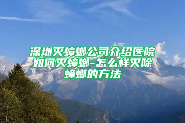 深圳灭蟑螂公司介绍医院如何灭蟑螂-怎么样灭除蟑螂的方法