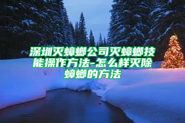 深圳灭蟑螂公司灭蟑螂技能操作方法-怎么样灭除蟑螂的方法