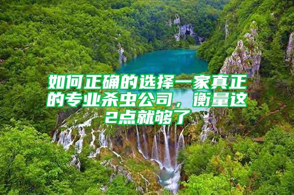 如何正确的选择一家真正的专业杀虫公司，衡量这2点就够了