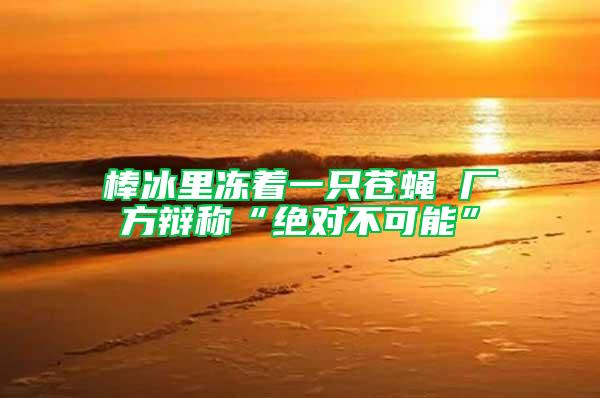 棒冰里冻着一只苍蝇 厂方辩称“绝对不可能”