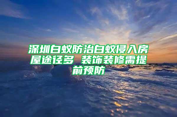 深圳白蚁防治白蚁侵入房屋途径多 装饰装修需提前预防