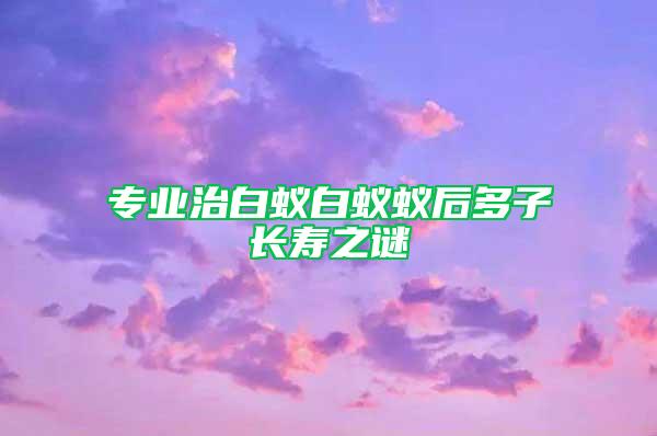 专业治白蚁白蚁蚁后多子长寿之谜