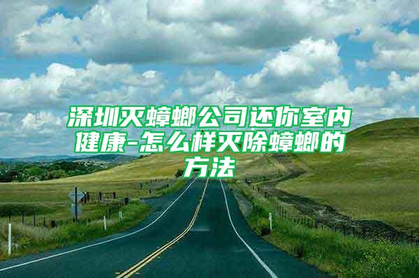 深圳灭蟑螂公司还你室内健康-怎么样灭除蟑螂的方法