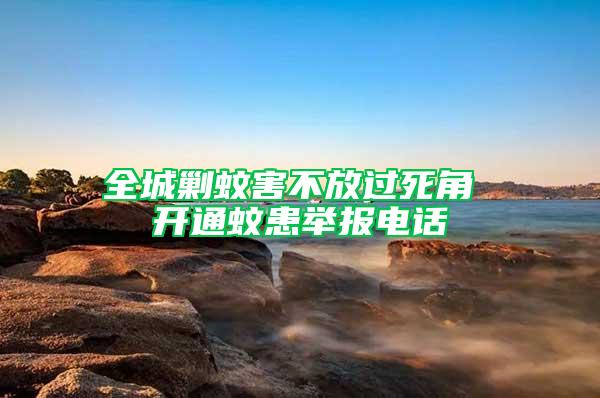 全城剿蚊害不放过死角 开通蚊患举报电话
