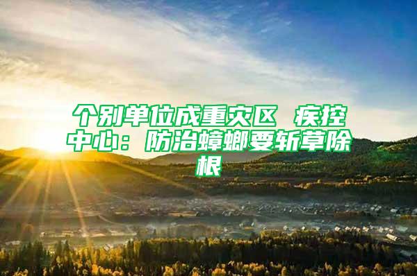 个别单位成重灾区 疾控中心：防治蟑螂要斩草除根