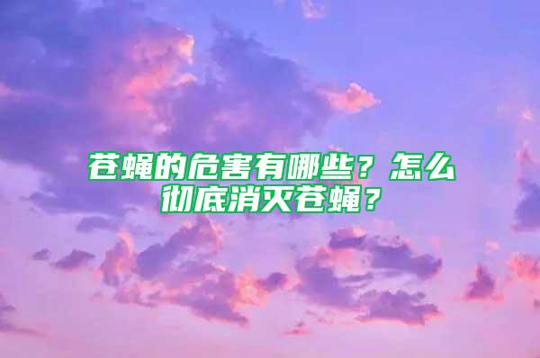 苍蝇的危害有哪些？怎么彻底消灭苍蝇？