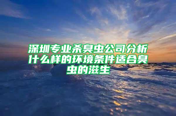 深圳专业杀臭虫公司分析什么样的环境条件适合臭虫的滋生