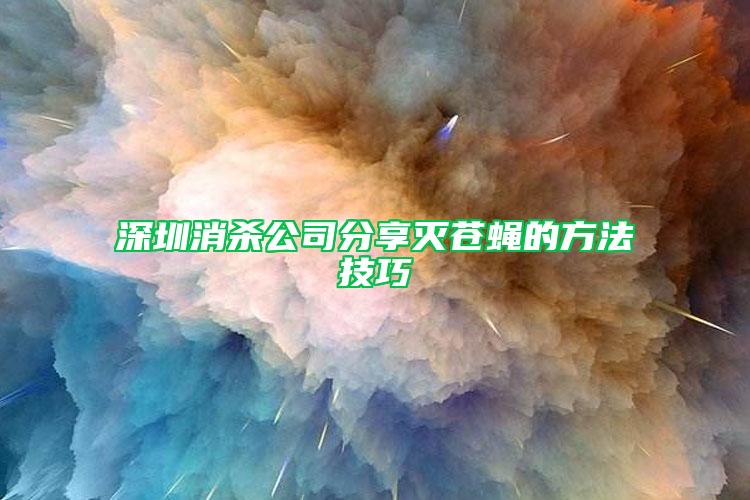 深圳消杀公司分享灭苍蝇的方法技巧