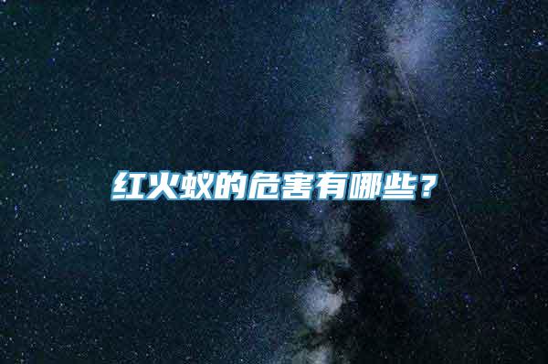 红火蚁的危害有哪些？