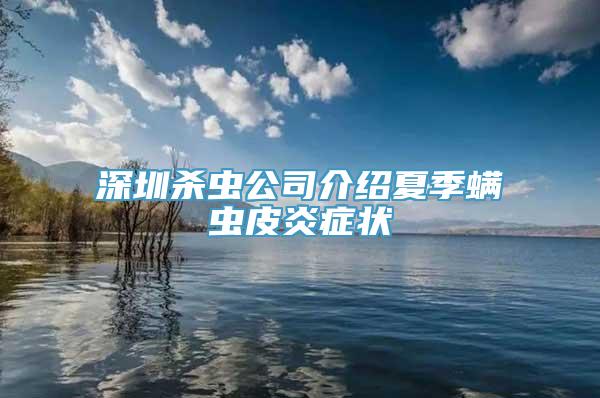 深圳杀虫公司介绍夏季螨虫皮炎症状