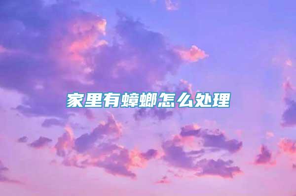 家里有蟑螂怎么处理