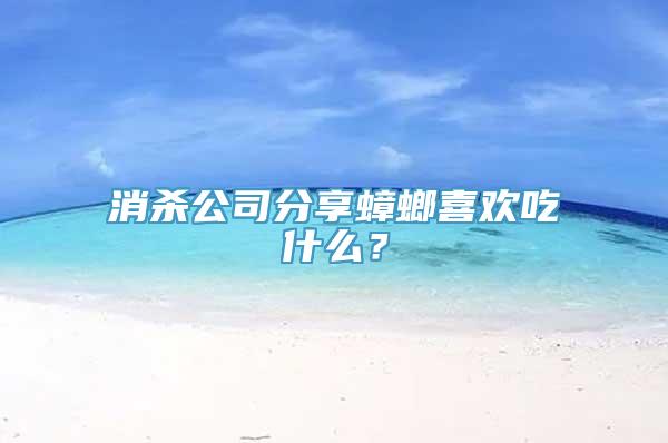 消杀公司分享蟑螂喜欢吃什么？