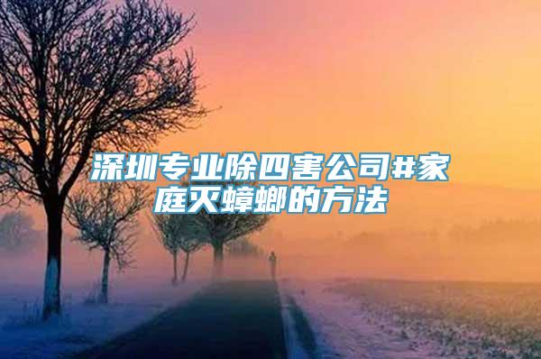 深圳专业除四害公司#家庭灭蟑螂的方法