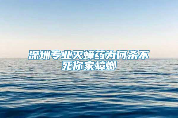 深圳专业灭蟑药为何杀不死你家蟑螂