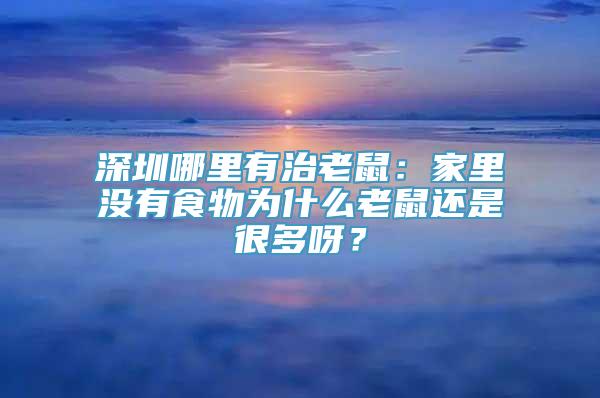 深圳哪里有治老鼠：家里没有食物为什么老鼠还是很多呀？