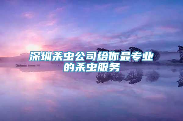 深圳杀虫公司给你最专业的杀虫服务