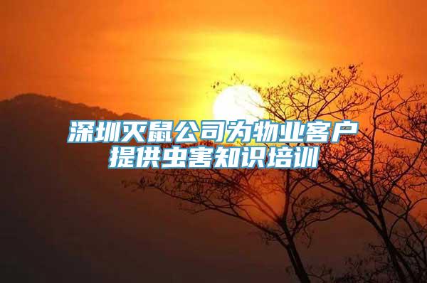 深圳灭鼠公司为物业客户提供虫害知识培训