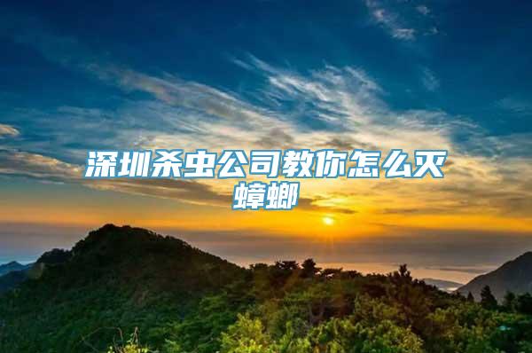 深圳杀虫公司教你怎么灭蟑螂