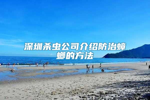 深圳杀虫公司介绍防治蟑螂的方法