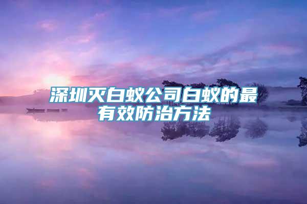 深圳灭白蚁公司白蚁的最有效防治方法