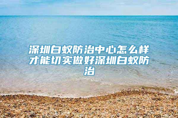 深圳白蚁防治中心怎么样才能切实做好深圳白蚁防治