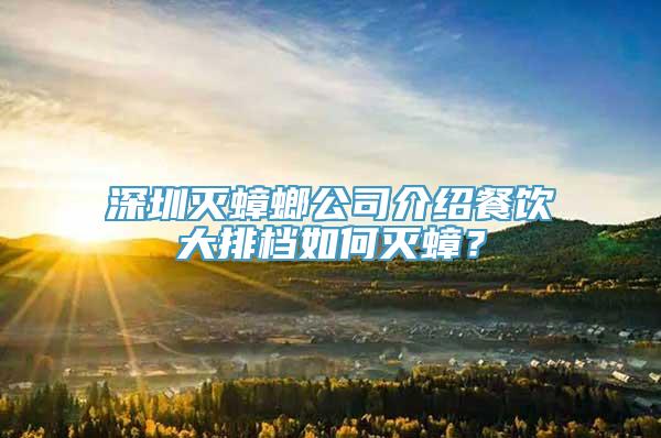 深圳灭蟑螂公司介绍餐饮大排档如何灭蟑？