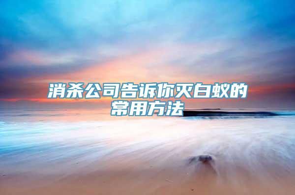 消杀公司告诉你灭白蚁的常用方法