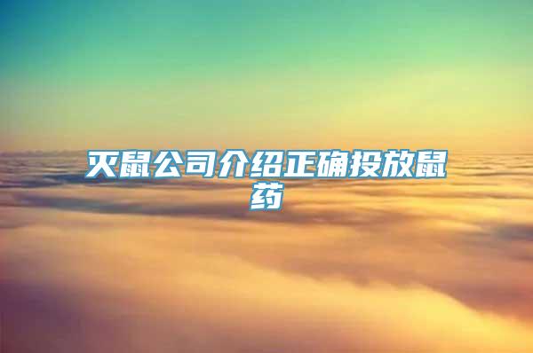 灭鼠公司介绍正确投放鼠药