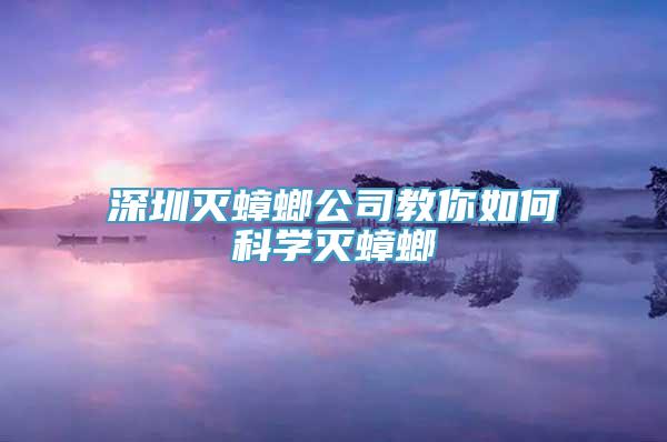 深圳灭蟑螂公司教你如何科学灭蟑螂