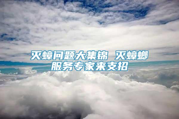 灭蟑问题大集锦 灭蟑螂服务专家来支招