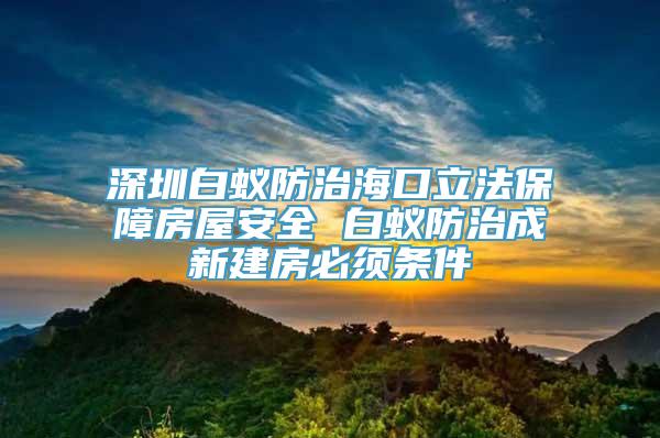 深圳白蚁防治海口立法保障房屋安全 白蚁防治成新建房必须条件