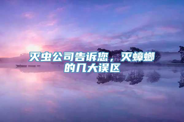 灭虫公司告诉您，灭蟑螂的几大误区
