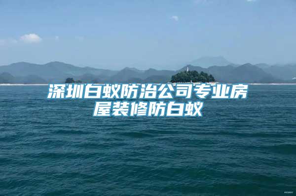 深圳白蚁防治公司专业房屋装修防白蚁