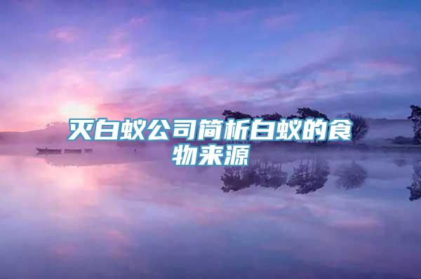 灭白蚁公司简析白蚁的食物来源