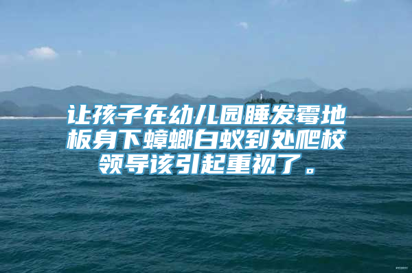 让孩子在幼儿园睡发霉地板身下蟑螂白蚁到处爬校领导该引起重视了。