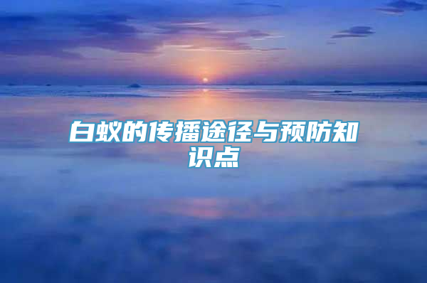 白蚁的传播途径与预防知识点