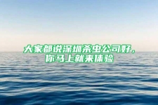 大家都说深圳杀虫公司好，你马上就来体验