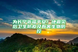 为长宁祈福平安！地震灾后卫生防疫及有害生物防控