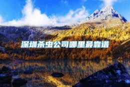 深圳杀虫公司哪里最靠谱