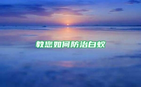 教您如何防治白蚁