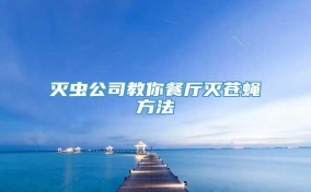 灭虫公司教你餐厅灭苍蝇方法